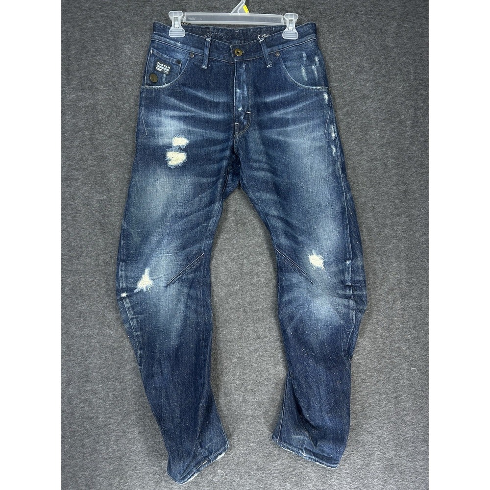 G-STAR Raw Jeans Men’s‎ 29x30 Blue Denim Arc Zip 3D Loose Tapered distressed